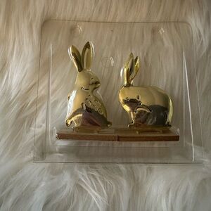 Gold Metal Sitting Easter Bunny Spring New